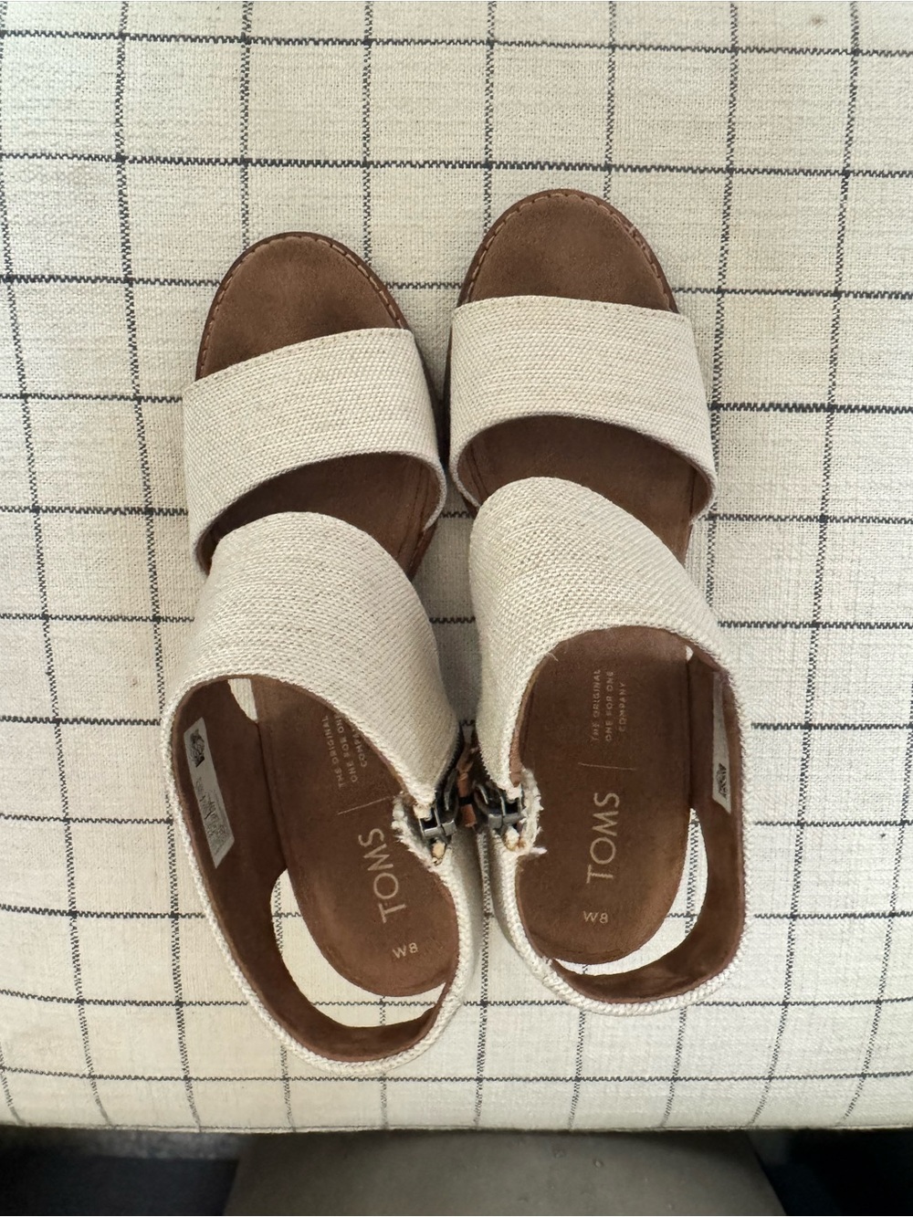 TOMS Women's Cream Canvas Majorca Sandals